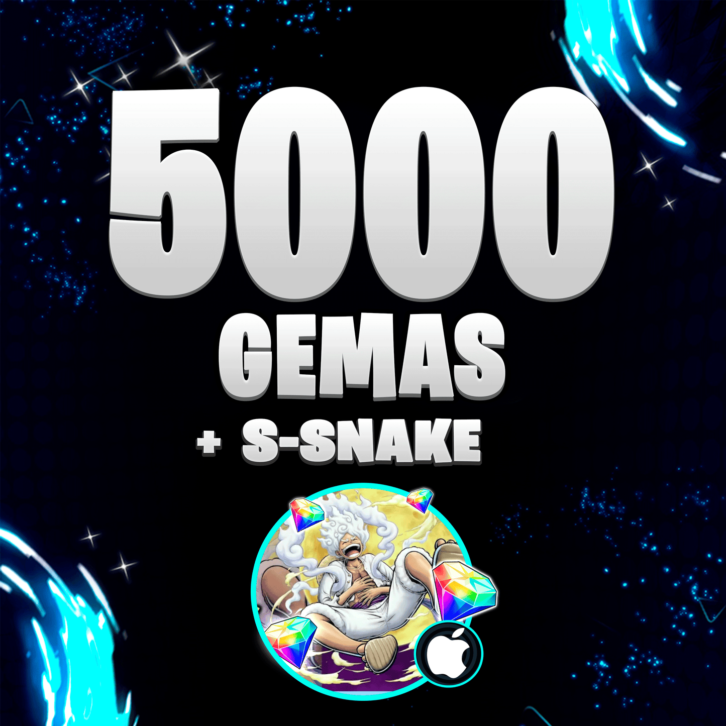 [iOS] LUFFY GEAR 5 + 5000 DIAMANTES E 1500 FRAG DOURADOS